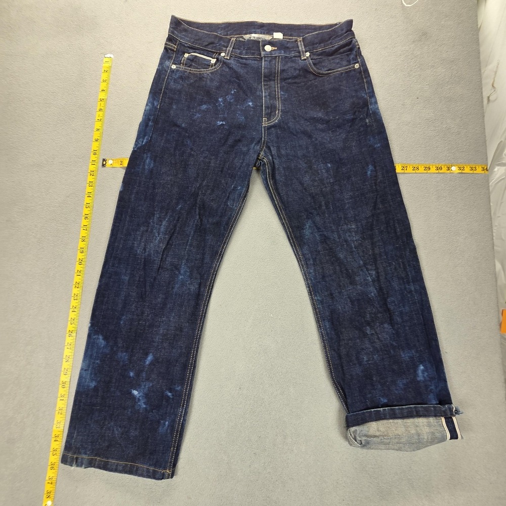 Uniform Bridge & Co. Jeans Mens Blue‎ Selvedge Bleach Splatter Fits 33x27
